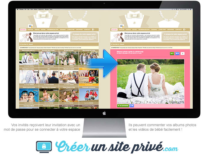 Exemple de site privé de mariage