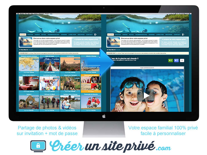 Vacances : Exemple d'un espace photos et vidéos privé
